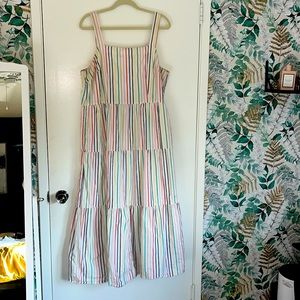 Rainbow striped J.CREW dress with pockets!